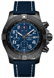Buy Shop Breitling Super Avenger Chronograph 48 Night Mission Blue Dial Blue Leather Strap Watch for Men - V13375101C1X2 USA Online