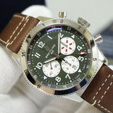 Buy Shop Breitling Super Avi B04 Chronograph GMT 46 Curtiss Warhawk Green Dial Brown Leather Strap Watch for Men - AB04452A1L1X1 USA Online