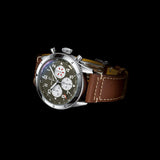 Buy Shop Breitling Super Avi B04 Chronograph GMT 46 Curtiss Warhawk Green Dial Brown Leather Strap Watch for Men - AB04452A1L1X1 USA Online