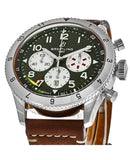 Buy Shop Breitling Super Avi B04 Chronograph GMT 46 Curtiss Warhawk Green Dial Brown Leather Strap Watch for Men - AB04452A1L1X1 USA Online