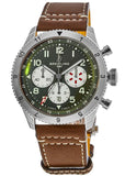 Buy Shop Breitling Super Avi B04 Chronograph GMT 46 Curtiss Warhawk Green Dial Brown Leather Strap Watch for Men - AB04452A1L1X1 USA Online