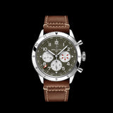 Buy Shop Breitling Super Avi B04 Chronograph GMT 46 Curtiss Warhawk Green Dial Brown Leather Strap Watch for Men - AB04452A1L1X1 USA Online