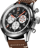 Buy Shop Breitling Super Avi B04 Chronograph GMT 46 Mosquito Black Dial Brown Leather Strap Watch for Men - YB04451A1B1X1 USA Online