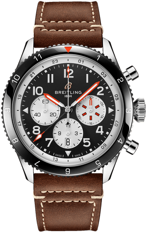 Buy Shop Breitling Super Avi B04 Chronograph GMT 46 Mosquito Black Dial Brown Leather Strap Watch for Men - YB04451A1B1X1 USA Online