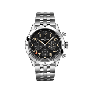 Buy Shop Breitling Super Avi B04 Chronograph GMT 46 P-51 Mustang Black Dial Silver Steel Strap Watch for Men - AB04453A1B1A1 USA Online