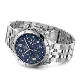 Buy Shop Breitling Super Avi B04 Chronograph GMT 46 Tribute to Vought F4U Corsair Blue Dial Silver Steel Strap Watch for Men - AB04451A1C1A1 USA Online