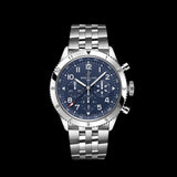 Buy Shop Breitling Super Avi B04 Chronograph GMT 46 Tribute to Vought F4U Corsair Blue Dial Silver Steel Strap Watch for Men - AB04451A1C1A1 USA Online