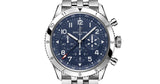 Buy Shop Breitling Super Avi B04 Chronograph GMT 46 Tribute to Vought F4U Corsair Blue Dial Silver Steel Strap Watch for Men - AB04451A1C1A1 USA Online