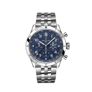 Buy Shop Breitling Super Avi B04 Chronograph GMT 46 Tribute to Vought F4U Corsair Blue Dial Silver Steel Strap Watch for Men - AB04451A1C1A1 USA Online