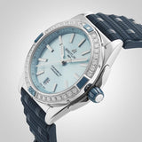 Buy Shop Breitling Super Chronomat Automatic 38 Diamonds Blue Dial Blue Rubber Strap Watch for Women - A17356531C1S1 USA Online