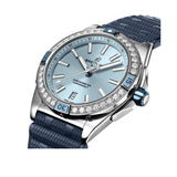 Buy Shop Breitling Super Chronomat Automatic 38 Diamonds Blue Dial Blue Rubber Strap Watch for Women - A17356531C1S1 USA Online