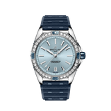 Buy Shop Breitling Super Chronomat Automatic 38 Diamonds Blue Dial Blue Rubber Strap Watch for Women - A17356531C1S1 USA Online