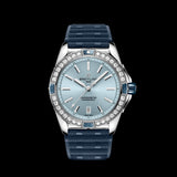 Buy Shop Breitling Super Chronomat Automatic 38 Diamonds Blue Dial Blue Rubber Strap Watch for Women - A17356531C1S1 USA Online