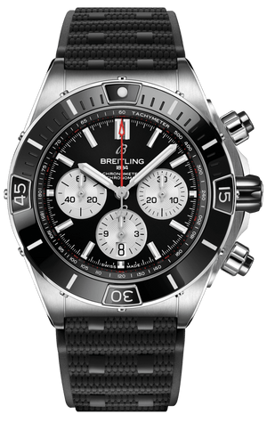 Buy Shop Breitling Super Chronomat B01 44 Black Dial Black Rubber Strap Watch for Men - AB0136251B1S1 USA Online