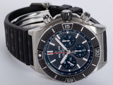 Buy Shop Breitling Super Chronomat B01 44 Black Dial Black Rubber Strap Watch for Men - AB0136251B2S1 USA Online