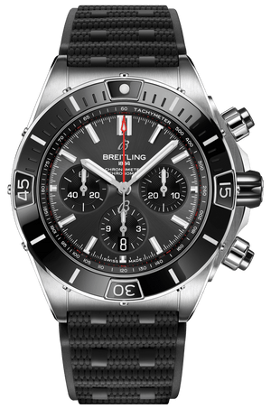 Buy Shop Breitling Super Chronomat B01 44 Black Dial Black Rubber Strap Watch for Men - AB0136251B2S1 USA Online