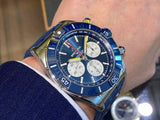 Buy Shop Breitling Super Chronomat B01 44 Blue Dial Blue Rubber Strap Watch for Men - AB0136161C1S1 USA Online