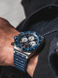 Buy Shop Breitling Super Chronomat B01 44 Blue Dial Blue Rubber Strap Watch for Men - AB0136161C1S1 USA Online