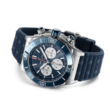 Buy Shop Breitling Super Chronomat B01 44 Blue Dial Blue Rubber Strap Watch for Men - AB0136161C1S1 USA Online