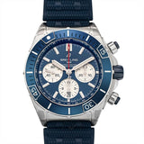 Buy Shop Breitling Super Chronomat B01 44 Blue Dial Blue Rubber Strap Watch for Men - AB0136161C1S1 USA Online