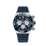 Buy Shop Breitling Super Chronomat B01 44 Blue Dial Blue Rubber Strap Watch for Men - AB0136161C1S1 USA Online
