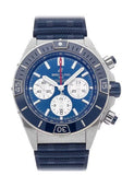 Buy Shop Breitling Super Chronomat B01 44 Blue Dial Blue Rubber Strap Watch for Men - AB0136161C1S1 USA Online