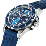 Buy Shop Breitling Superocean 44mm Automatic Blue Dial Blue Rubber Strap Watch for Men - A17367D81C1S2 USA Online