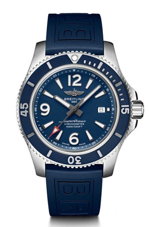 Buy Shop Breitling Superocean 44mm Automatic Blue Dial Blue Rubber Strap Watch for Men - A17367D81C1S2 USA Online