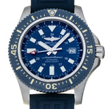 Buy Shop Breitling Superocean 44mm Diver Pro III Special Mariner Blue Dial Blue Rubber Strap Mens Watch - Y1739316/C959 USA Online
