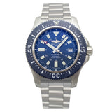 Buy Shop Breitling Superocean 44mm Special Blue Dial Silver Steel Strap Watch for Men - Y17393161C1A1 USA Online
