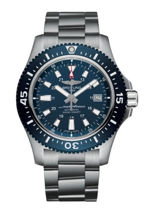 Buy Shop Breitling Superocean 44mm Special Blue Dial Silver Steel Strap Watch for Men - Y17393161C1A1 USA Online