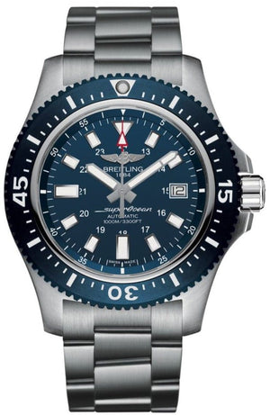 Buy Shop Breitling Superocean 44mm Special Blue Dial Silver Steel Strap Watch for Men - Y17393161C1A1 USA Online
