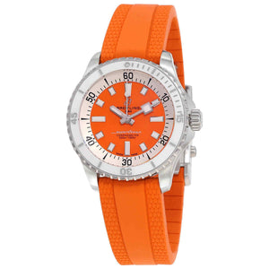 Buy Shop Breitling Superocean Automatic 36 Orange Dial Orange Rubber Strap Watch for Men - A17377211O1S1 USA Online