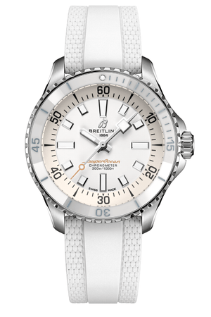 Buy Shop Breitling Superocean Automatic 36 White Dial White Rubber Strap Watch for Men - A17377211A1S1 USA Online