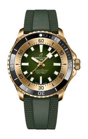 Buy Shop Breitling Superocean Automatic 42 Green Dial Green Rubber Strap Watch for Men - N17375201L1S1 USA Online