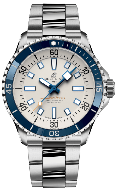 Buy Shop Breitling Superocean Automatic 42 White Dial Green Silver Steel Strap Watch for Men - A17375E71G1A1 USA Online