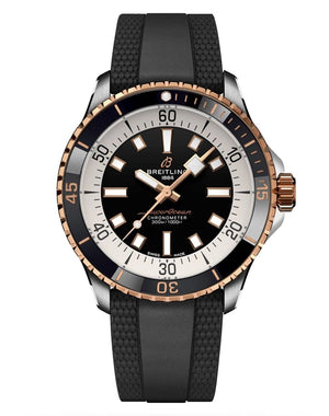 Buy Shop Breitling Superocean Automatic 42mm 18K Red Gold & Black Dial Black Rubber Strap Watch for Men - U17375211B1S1 USA Online