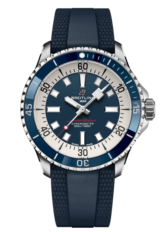 Buy Shop Breitling Superocean Automatic 42mm Blue Dial Blue Rubber Strap Watch for Men - A17375E71C1S1 USA Online