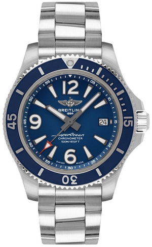 Buy Shop Breitling Superocean Automatic 42mm Blue Dial Silver Steel Strap Watch for Men - A17366D81C1A1 USA Online