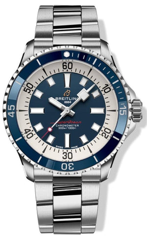 Buy Shop Breitling Superocean Automatic 42mm Blue Dial Silver Steel Strap Watch for Men - A17375E71C1A1 USA Online