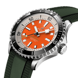 Buy Shop Breitling Superocean Automatic 42mm Kelly Slater Limited Edition Orange Dial Green Rubber Strap Watch for Men - A173751A101S1 USA Online