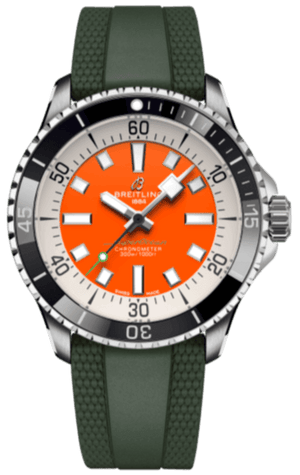 Buy Shop Breitling Superocean Automatic 42mm Kelly Slater Limited Edition Orange Dial Green Rubber Strap Watch for Men - A173751A101S1 USA Online