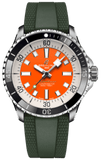 Buy Shop Breitling Superocean Automatic 42mm Kelly Slater Limited Edition Orange Dial Green Rubber Strap Watch for Men - A173751A101S1 USA Online