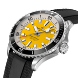 Buy Shop Breitling Superocean Automatic 42mm Yellow Dial Black Rubber Strap Watch for Men - A17375211/1S1 USA Online
