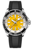 Buy Shop Breitling Superocean Automatic 42mm Yellow Dial Black Rubber Strap Watch for Men - A17375211/1S1 USA Online
