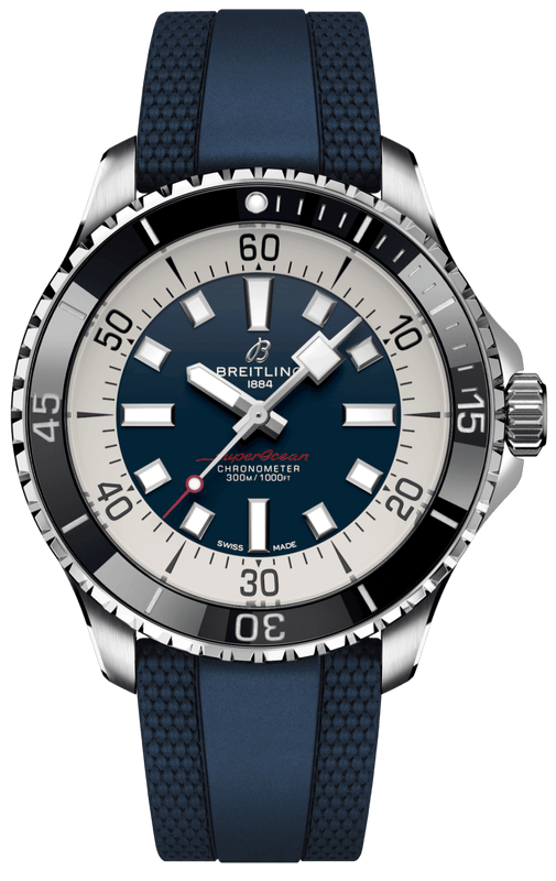 Buy Shop Breitling Superocean Automatic 44 Blue Dial Blue Rubber Strap Watch for Men - A17376211C1S1 USA Online