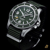 Buy Shop Breitling Superocean Automatic 44mm Outerknown Green Dial Green Nylon Strap Watch for Men - A17367A11L1W1 USA Online