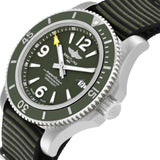Buy Shop Breitling Superocean Automatic 44mm Outerknown Green Dial Green Nylon Strap Watch for Men - A17367A11L1W1 USA Online