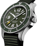 Buy Shop Breitling Superocean Automatic 44mm Outerknown Green Dial Green Nylon Strap Watch for Men - A17367A11L1W1 USA Online