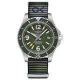 Buy Shop Breitling Superocean Automatic 44mm Outerknown Green Dial Green Nylon Strap Watch for Men - A17367A11L1W1 USA Online